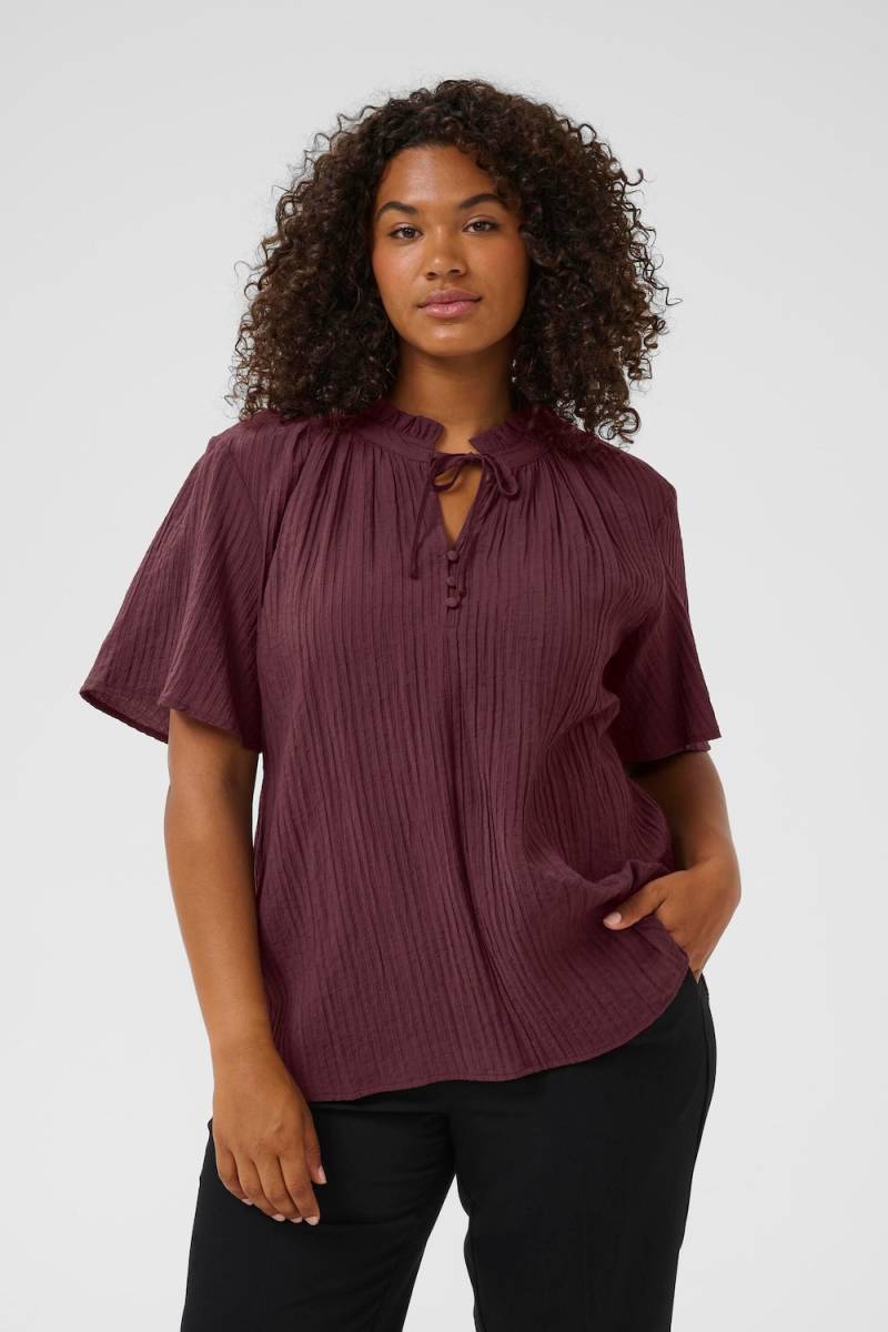 Große Größen Kurzarm-Bluse Regular fit, Damen, rosa, Größe: 48, Viskose/Nylon, Happy Size DE Women von KAFFE Curve