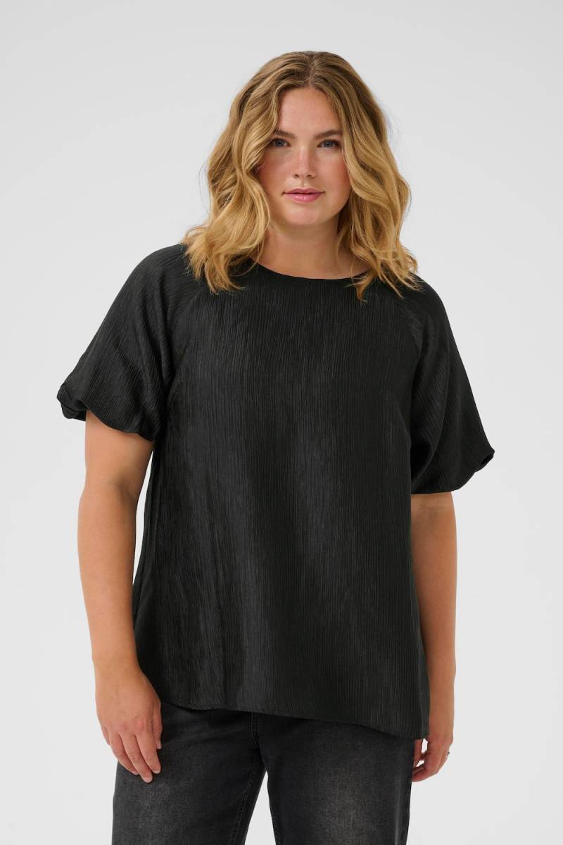 Große Größen Kurzarm-Bluse Regular fit, Damen, schwarz, Größe: 54, Viskose/Nylon, Happy Size DE Women von KAFFE Curve