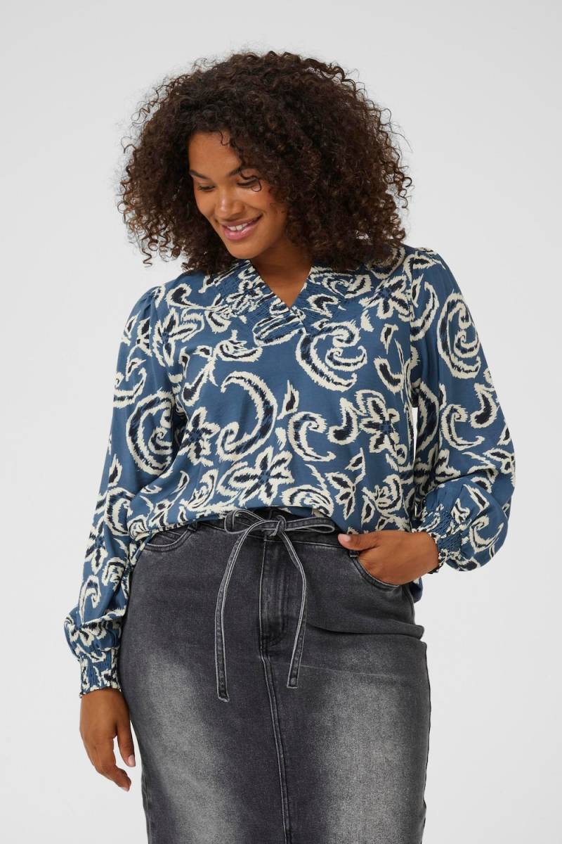 Große Größen Kurzarm-Bluse Regular fit, Damen, türkis, Größe: 44, Viskose/Nylon, Happy Size DE Women Große Größen Kurzarm-Bluse Regular fit, Damen, türkis, Größe: 44, Viskose/Nylon, Happy Size DE Women von KAFFE Curve