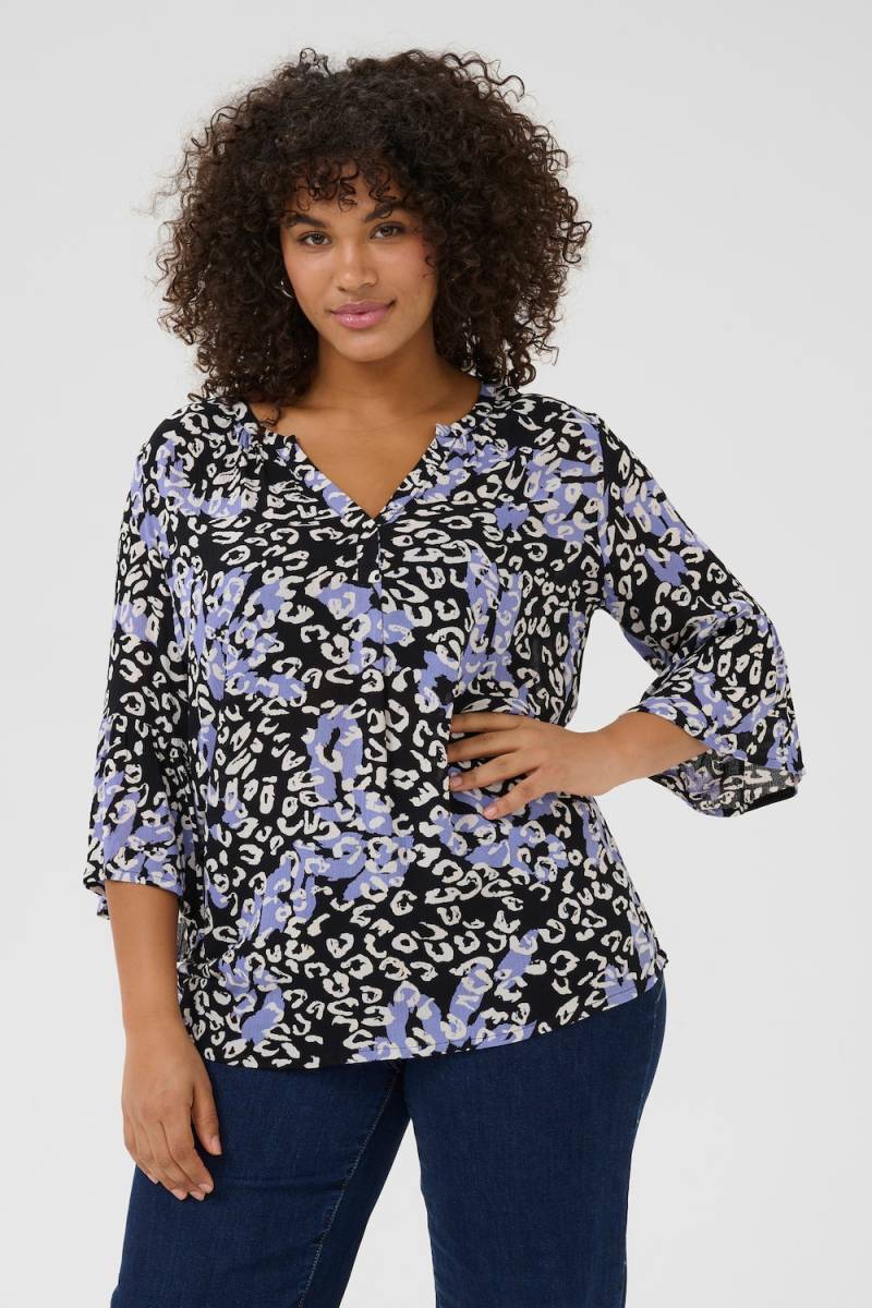 Große Größen Kurzarm-Bluse Regular fit, Damen, türkis, Größe: 48, Viskose, Happy Size DE Women Große Größen Kurzarm-Bluse Regular fit, Damen, türkis, Größe: 48, Viskose, Happy Size DE Women von KAFFE Curve