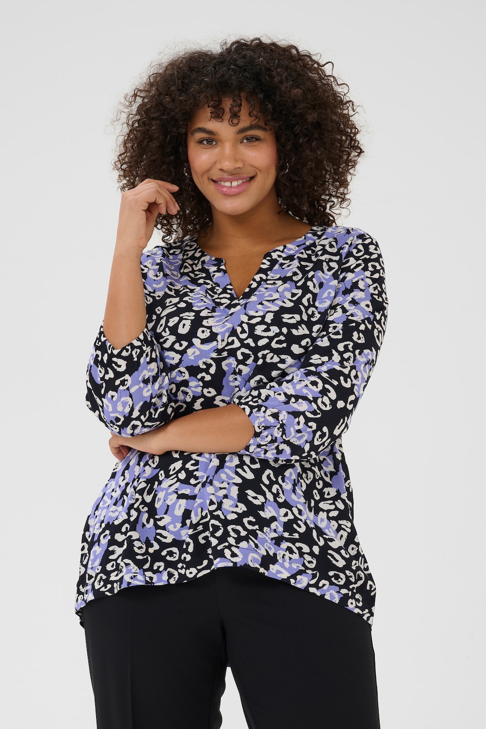 Große Größen Kurzarm-Bluse Regular fit, Damen, türkis, Größe: 50, Viskose, Happy Size DE Women Große Größen Kurzarm-Bluse Regular fit, Damen, türkis, Größe: 50, Viskose, Happy Size DE Women von KAFFE Curve