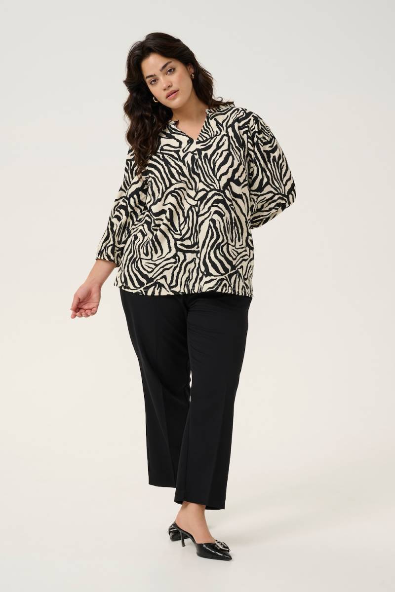 Große Größen Langarm-Bluse Regular fit, Damen, beige, Größe: 52, Polyester, Happy Size DE Women Große Größen Langarm-Bluse Regular fit, Damen, beige, Größe: 52, Polyester, Happy Size DE Women von KAFFE Curve