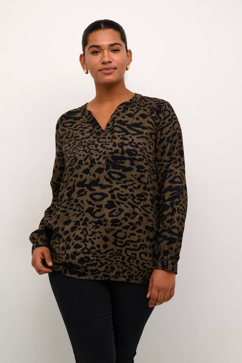 Große Größen Langarm-Bluse Regular fit, Damen, braun, Größe: 48, Viskose, Happy Size DE Women Große Größen Langarm-Bluse Regular fit, Damen, braun, Größe: 48, Viskose, Happy Size DE Women von KAFFE Curve