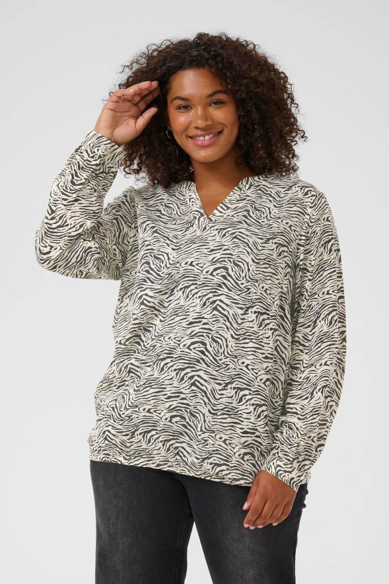 Große Größen Langarm-Bluse Regular fit, Damen, grau, Größe: 44, Viskose, Happy Size DE Women Große Größen Langarm-Bluse Regular fit, Damen, grau, Größe: 44, Viskose, Happy Size DE Women von KAFFE Curve