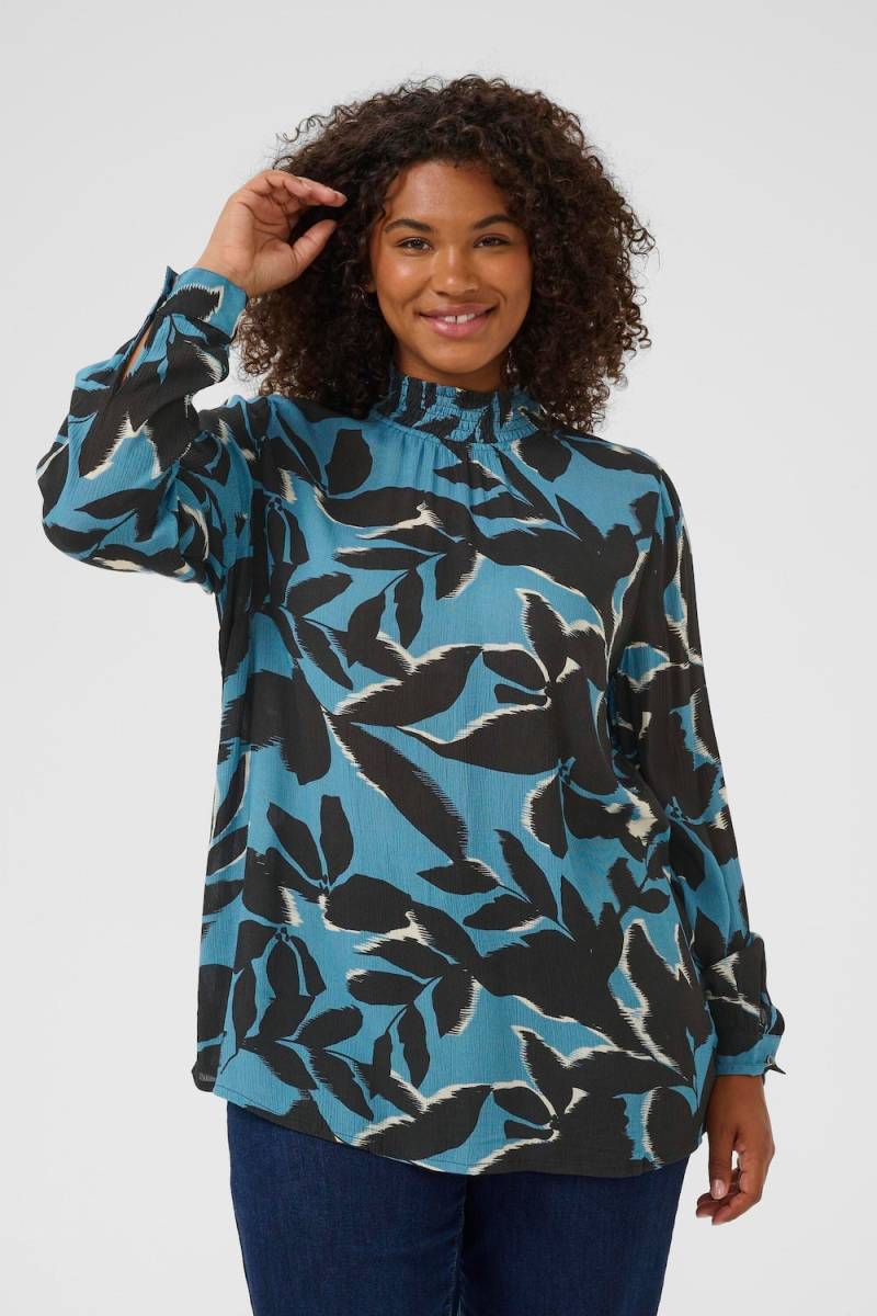 Große Größen Langarm-Bluse Regular fit, Damen, grau, Größe: 44, Viskose, Happy Size DE Women von KAFFE Curve