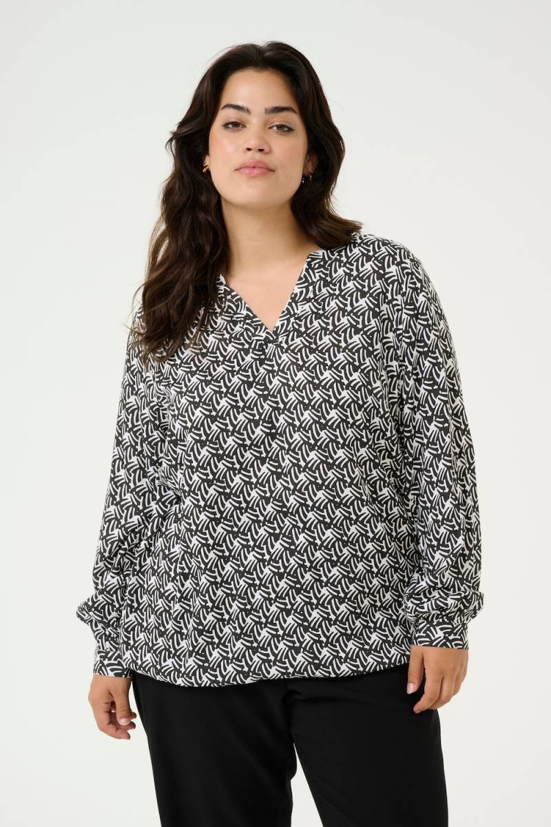 Große Größen Langarm-Bluse Regular fit, Damen, grau, Größe: 50, Viskose, Happy Size DE Women Große Größen Langarm-Bluse Regular fit, Damen, grau, Größe: 50, Viskose, Happy Size DE Women von KAFFE Curve