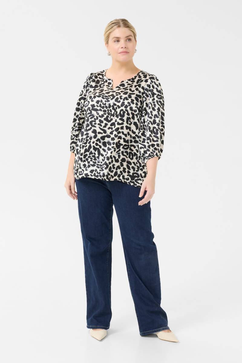 Große Größen Langarm-Bluse Regular fit, Damen, grau, Größe: 54, Polyester, Happy Size DE Women Große Größen Langarm-Bluse Regular fit, Damen, grau, Größe: 54, Polyester, Happy Size DE Women von KAFFE Curve