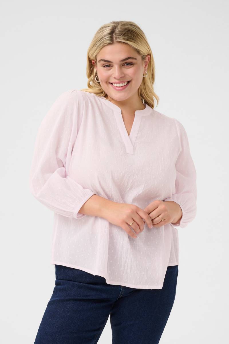 Große Größen Langarm-Bluse Regular fit, Damen, lila, Größe: 44, Baumwolle, Happy Size DE Women Große Größen Langarm-Bluse Regular fit, Damen, lila, Größe: 44, Baumwolle, Happy Size DE Women von KAFFE Curve