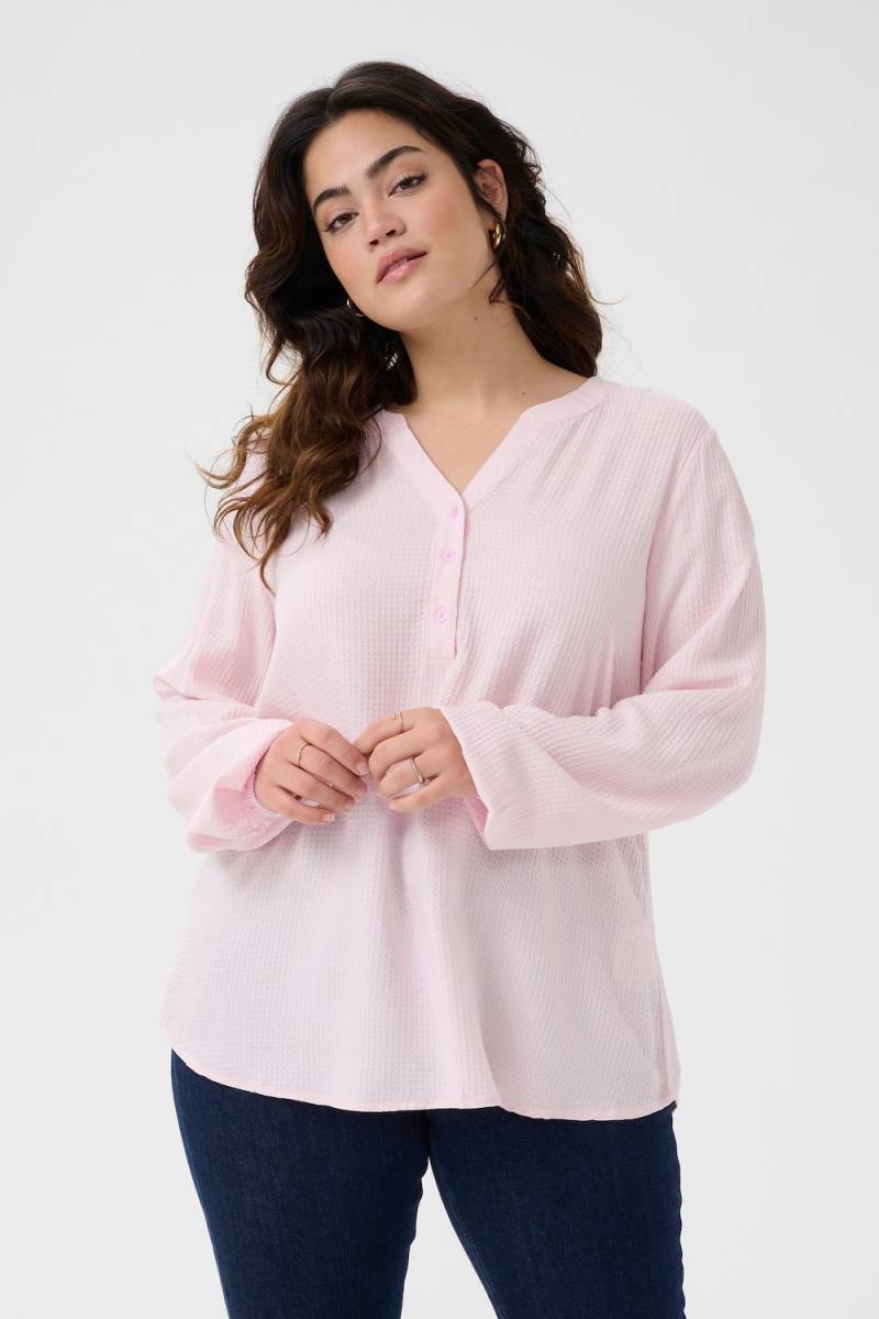 Große Größen Langarm-Bluse Regular fit, Damen, lila, Größe: 44, Viskose, Happy Size DE Women von KAFFE Curve