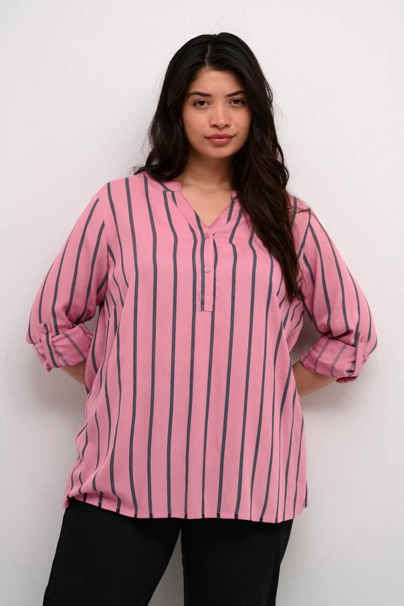 Große Größen Langarm-Bluse Regular fit, Damen, rosa, Größe: 52, Viskose, Happy Size DE Women von KAFFE Curve