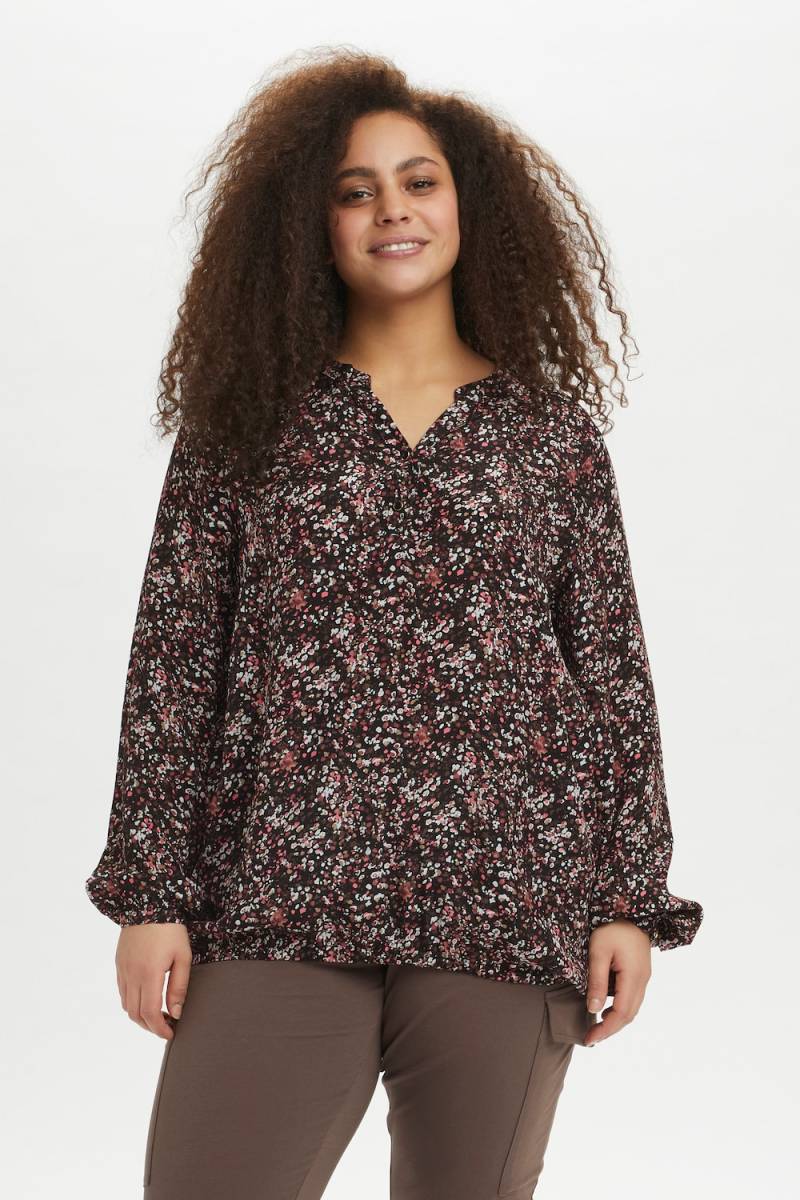 Große Größen Langarm-Bluse Regular fit, Damen, rot, Größe: 50, Viskose, Happy Size DE Women von KAFFE Curve
