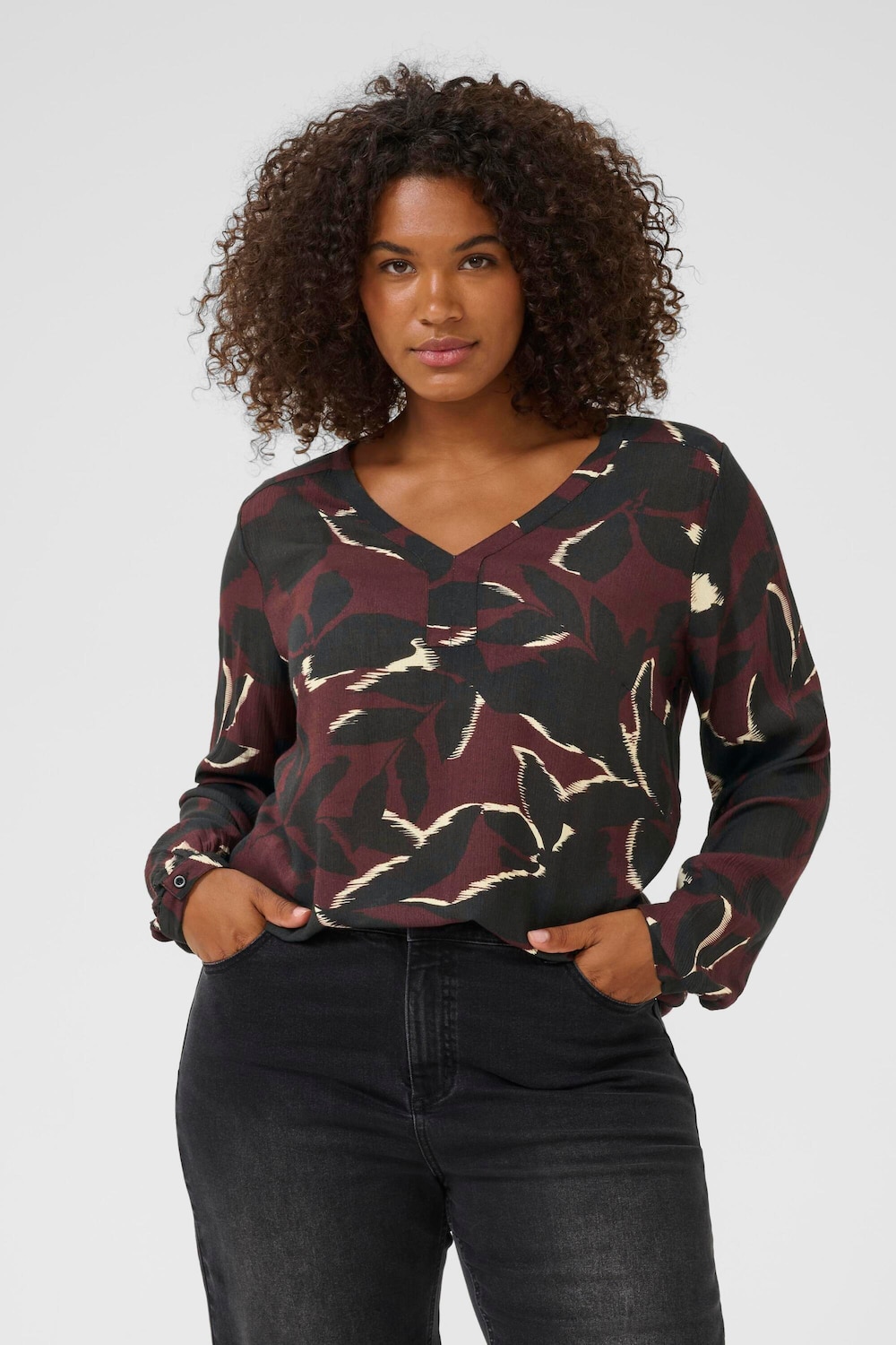 Große Größen Langarm-Bluse Regular fit, Damen, rot, Größe: 54, Viskose, Happy Size DE Women Große Größen Langarm-Bluse Regular fit, Damen, rot, Größe: 54, Viskose, Happy Size DE Women von KAFFE Curve
