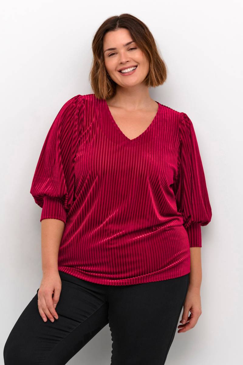 Große Größen Langarm-Bluse Regular fit, Damen, rot, Größe: XXL, Polyester/Elasthan, Happy Size DE Women Große Größen Langarm-Bluse Regular fit, Damen, rot, Größe: XXL, Polyester/Elasthan, Happy Size DE Women von KAFFE Curve