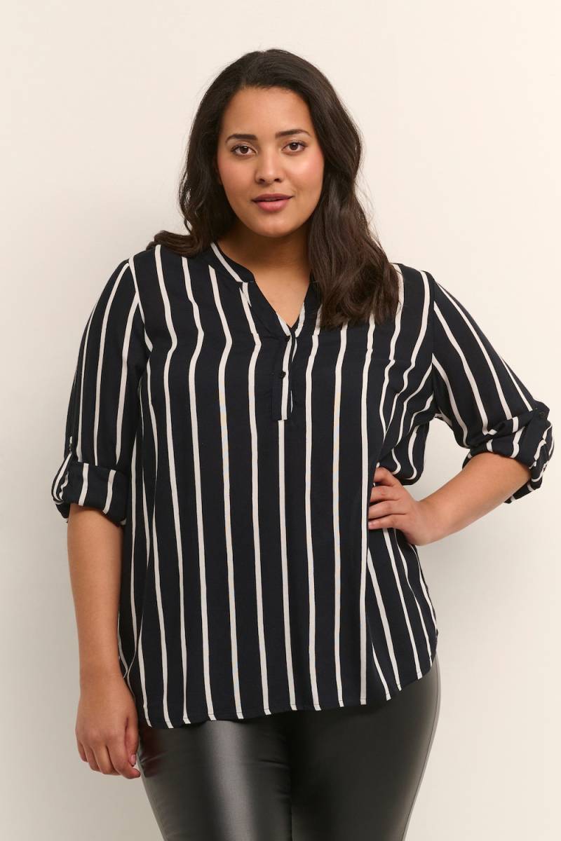 Große Größen Langarm-Bluse Regular fit, Damen, schwarz, Größe: 52, Viskose, Happy Size DE Women Große Größen Langarm-Bluse Regular fit, Damen, schwarz, Größe: 52, Viskose, Happy Size DE Women von KAFFE Curve