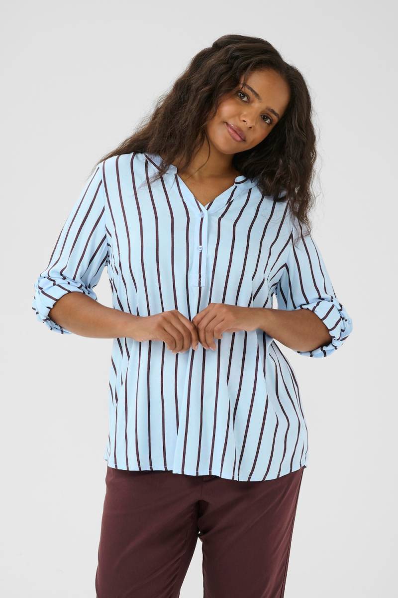 Große Größen Langarm-Bluse Regular fit, Damen, türkis, Größe: 52, Viskose, Happy Size DE Women Große Größen Langarm-Bluse Regular fit, Damen, türkis, Größe: 52, Viskose, Happy Size DE Women von KAFFE Curve