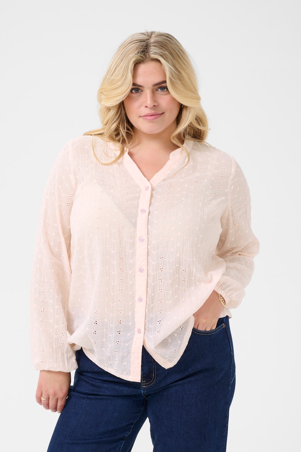 Große Größen Langarm - Hemd Regular fit, Damen, orange, Größe: 48, Baumwolle, Happy Size DE Women Große Größen Langarm - Hemd Regular fit, Damen, orange, Größe: 48, Baumwolle, Happy Size DE Women von KAFFE Curve