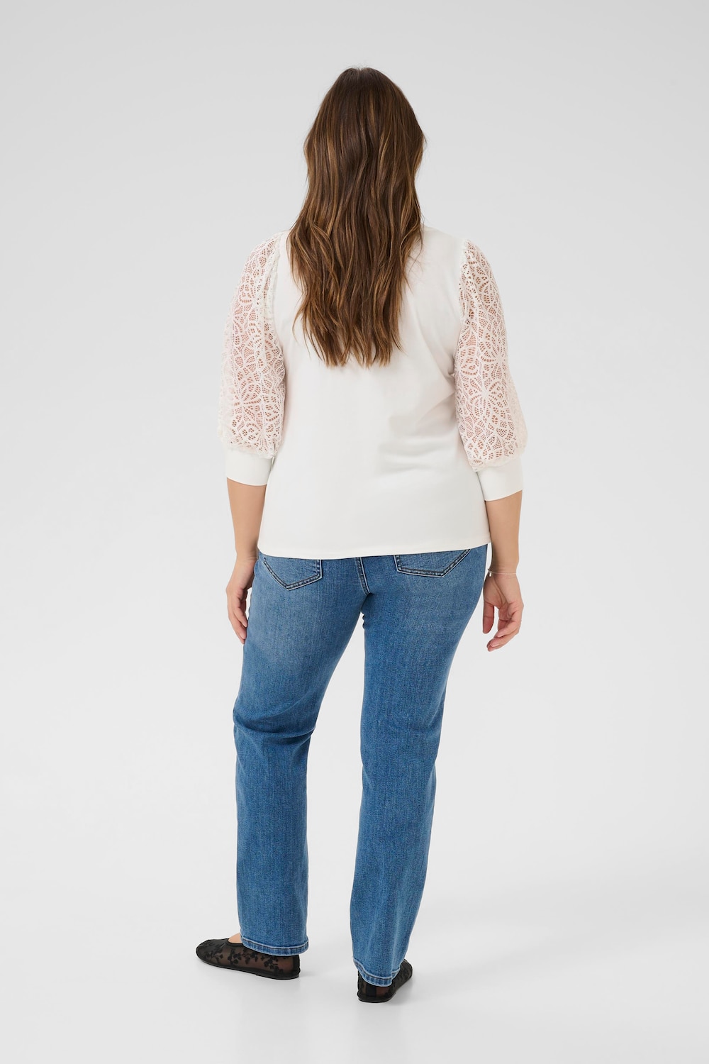 Große Größen Langarm-Shirt Tight fit, Damen, weiß, Größe: 3XL, Viskose, Happy Size DE Women von KAFFE Curve