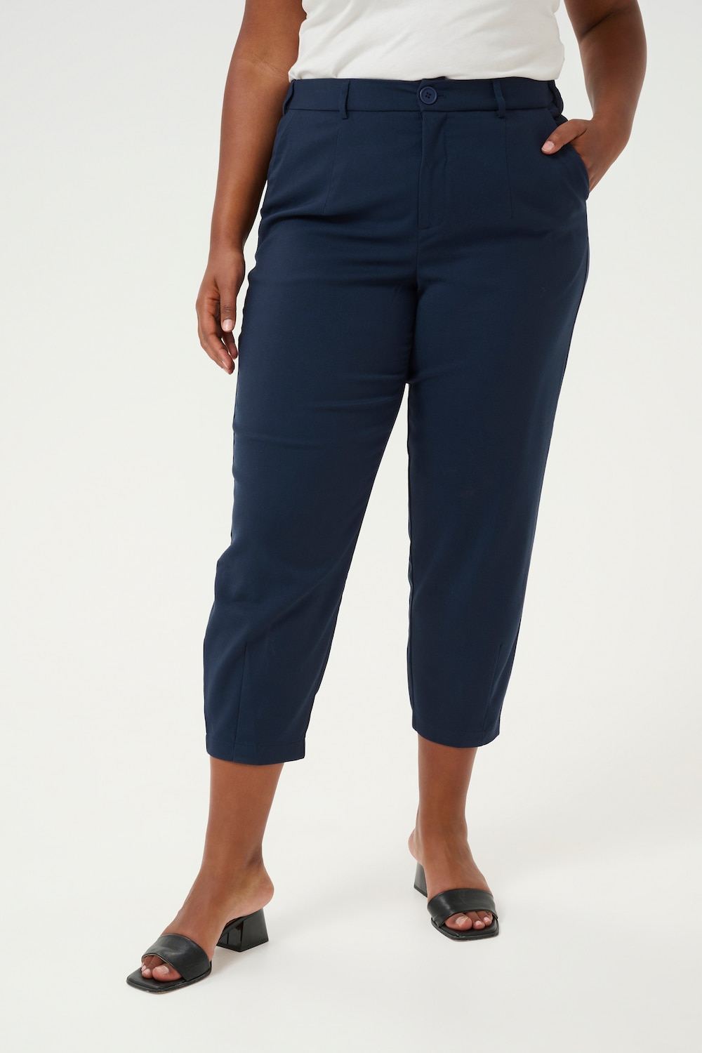 Große Größen Hose Loose fit, Damen, grau, Größe: 48, Polyester/Viskose, Happy Size DE Women von KAFFE Curve