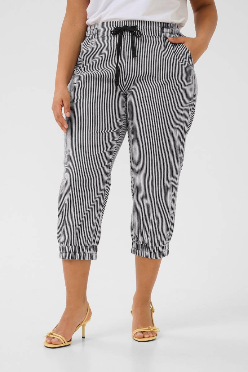 Große Größen Hose Regular fit, Damen, grau, Größe: 52, Baumwolle, Happy Size DE Women von KAFFE Curve