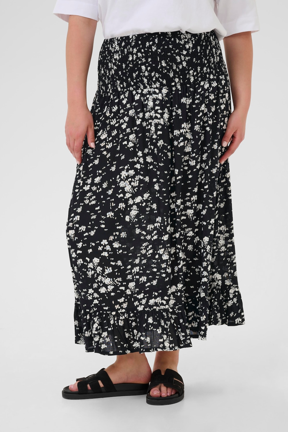 Große Größen Rock A-shape, Damen, beige, Größe: 3XL, Viskose, Happy Size DE Women von KAFFE Curve