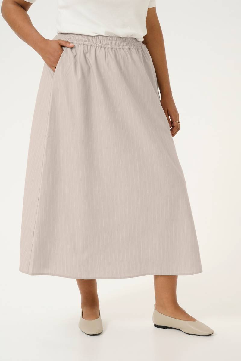 Große Größen Rock A-shape, Damen, beige, Größe: 50, Polyester/Viskose, Happy Size DE Women von KAFFE Curve