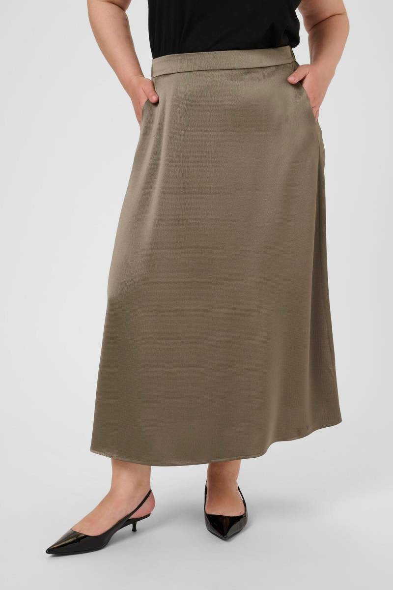 Große Größen Rock A-shape, Damen, beige, Größe: 52, Polyester, Happy Size DE Women von KAFFE Curve