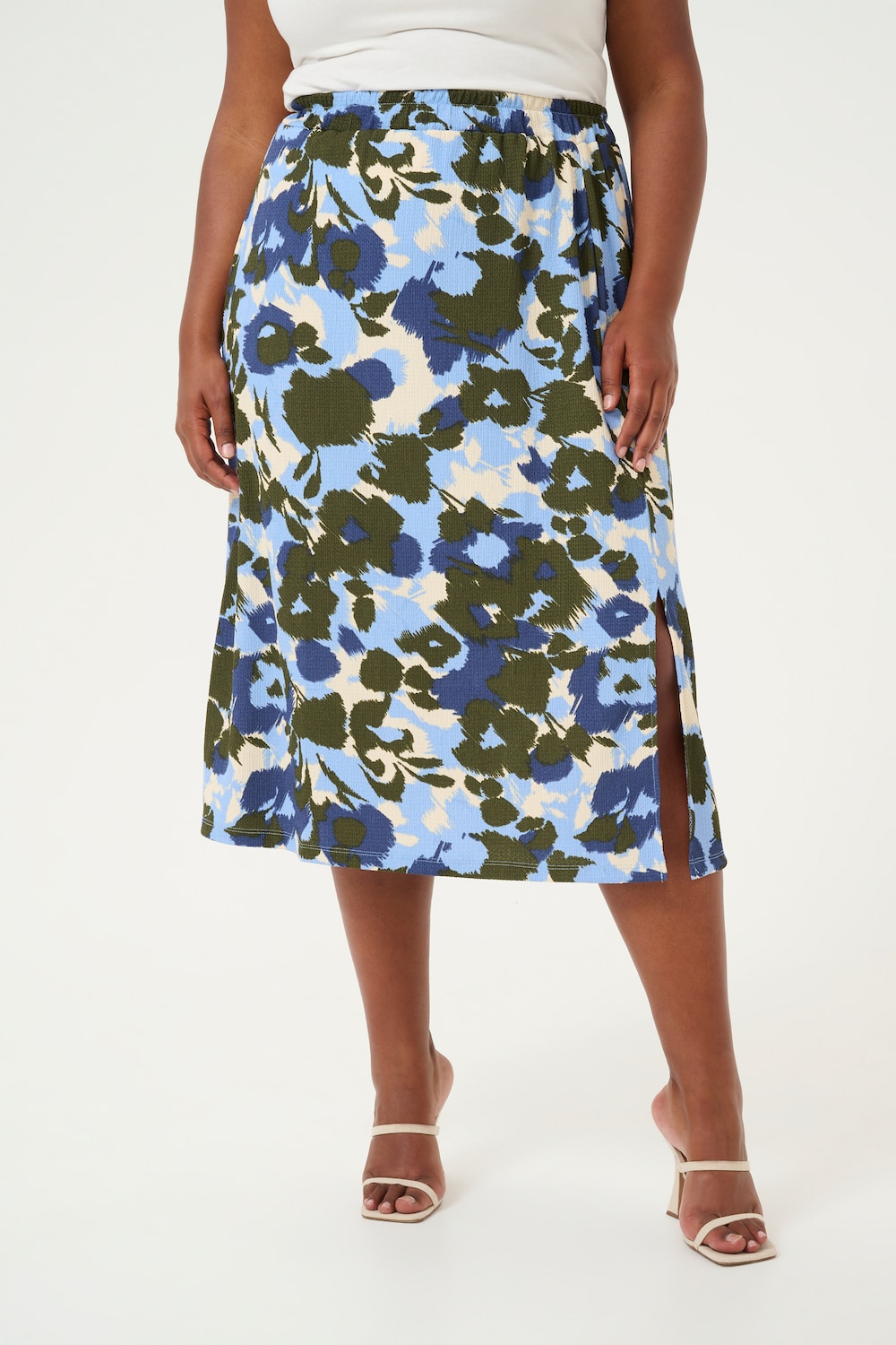 Große Größen Rock A-shape, Damen, blau, Größe: 48, Polyester, Happy Size DE Women von KAFFE Curve