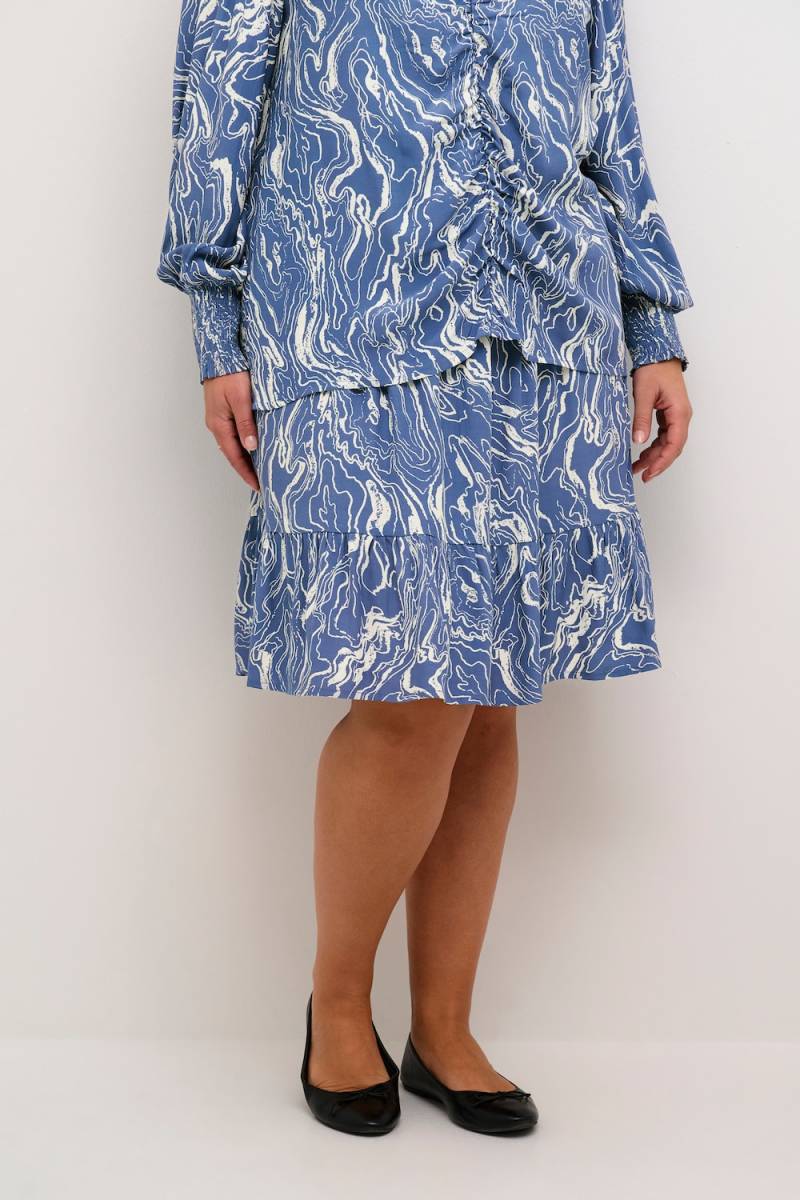 Große Größen Rock A-shape, Damen, blau, Größe: 50, Viskose, Happy Size DE Women von KAFFE Curve