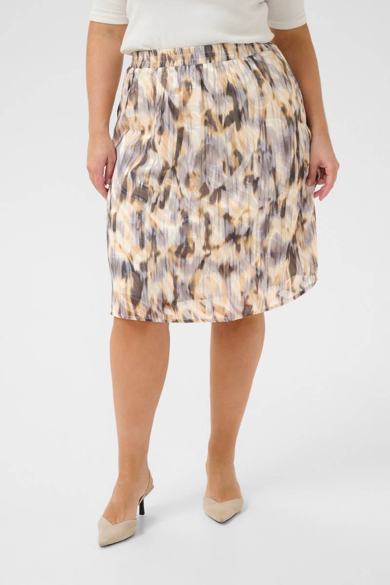 Große Größen Rock A-shape, Damen, grau, Größe: 46, Polyester, Happy Size DE Women von KAFFE Curve