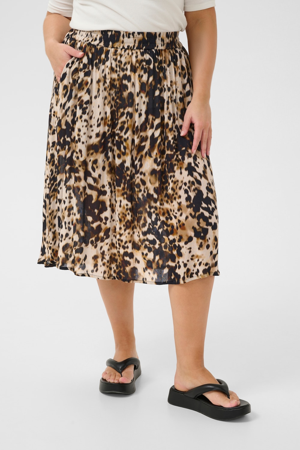 Große Größen Rock A-shape, Damen, rot, Größe: 48, Viskose, Happy Size DE Women von KAFFE Curve