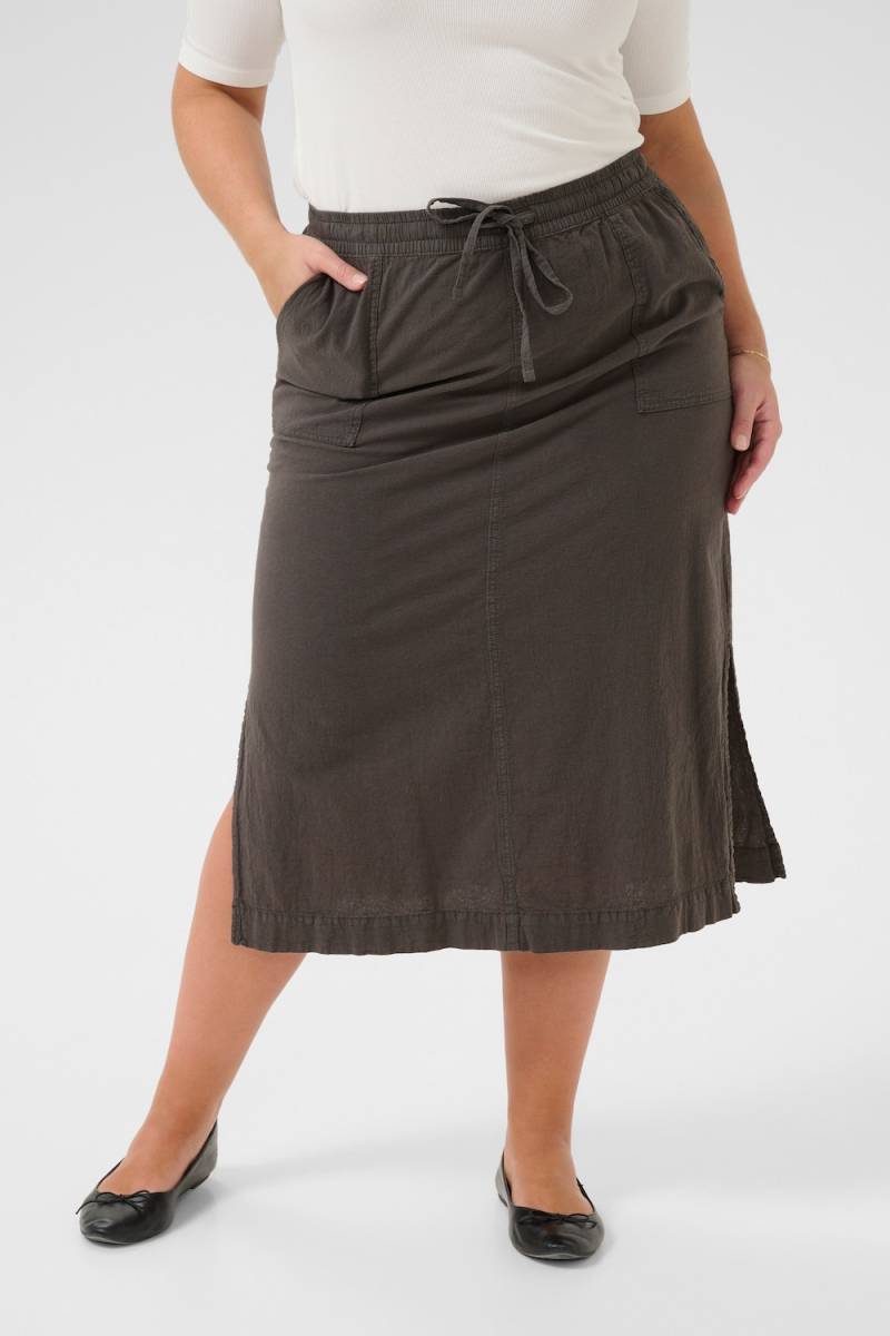 Große Größen Rock Loose fit, Damen, grau, Größe: 44, Baumwolle, Happy Size DE Women von KAFFE Curve