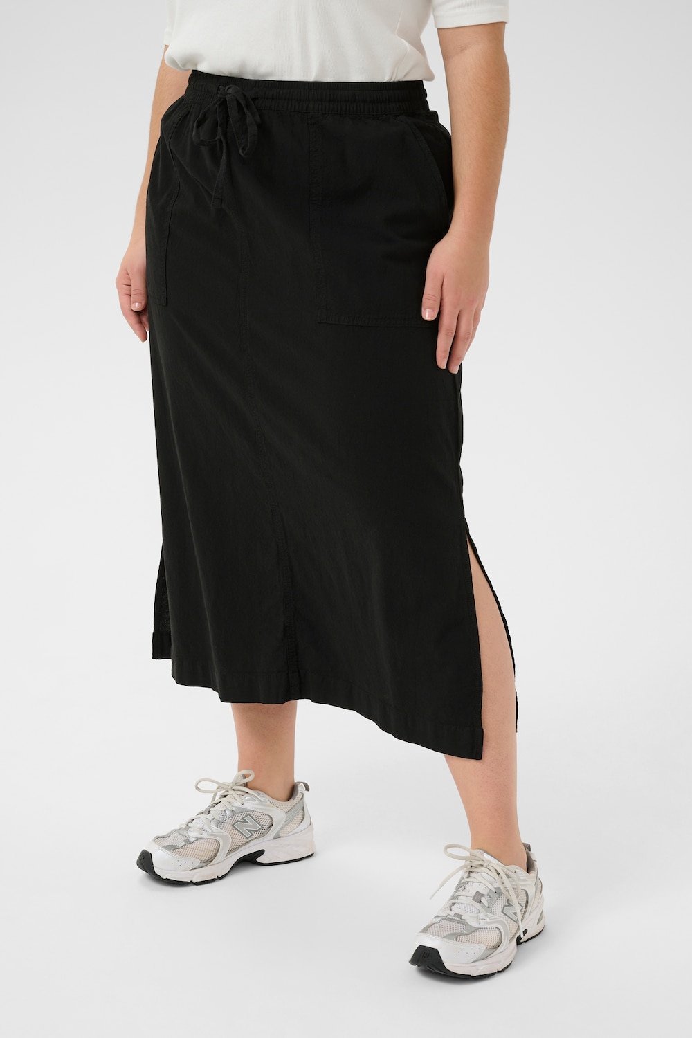 Große Größen Rock Loose fit, Damen, schwarz, Größe: 44, Baumwolle, Happy Size DE Women von KAFFE Curve