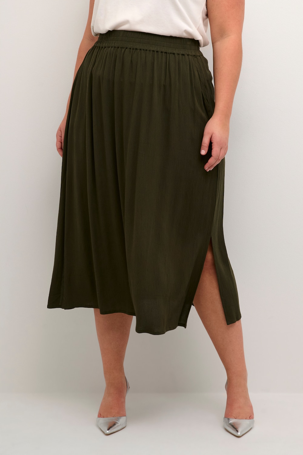 Große Größen Rock Regular fit, Damen, braun, Größe: 54, Viskose, Happy Size DE Women von KAFFE Curve