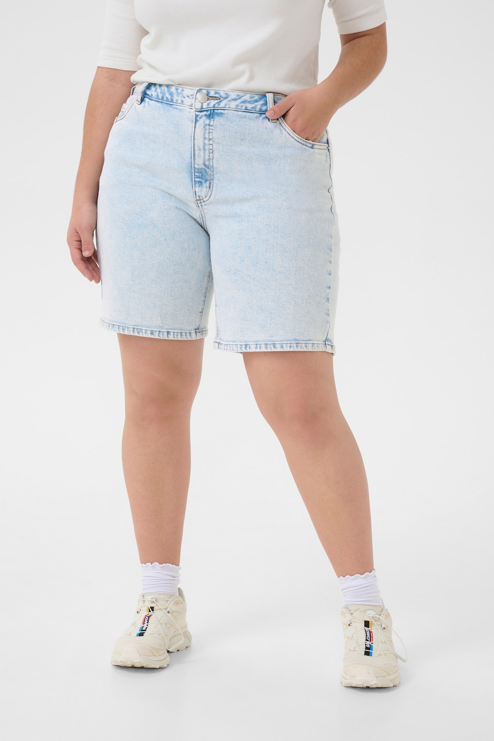 Große Größen Shorts Regular fit, Damen, blau, Größe: 48, Baumwolle, Happy Size DE Women von KAFFE Curve