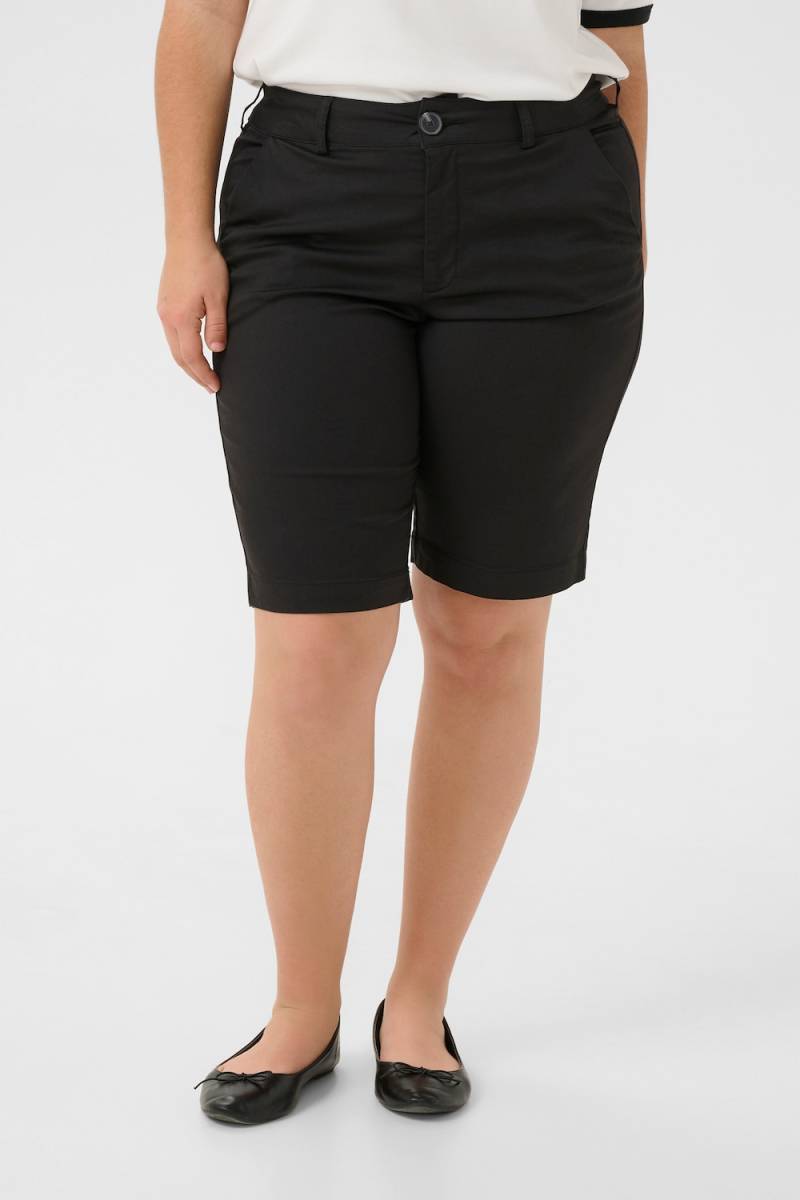Große Größen Shorts Regular fit, Damen, schwarz, Größe: 46, Polyester/Baumwolle/Viskose, Happy Size DE Women von KAFFE Curve