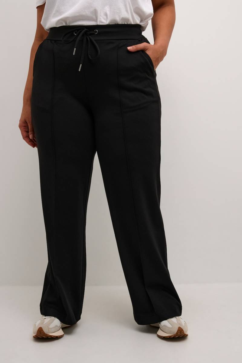 Große Größen Strickhose Regular fit, Damen, schwarz, Größe: L, Polyester/Viskose, Happy Size DE Women von KAFFE Curve