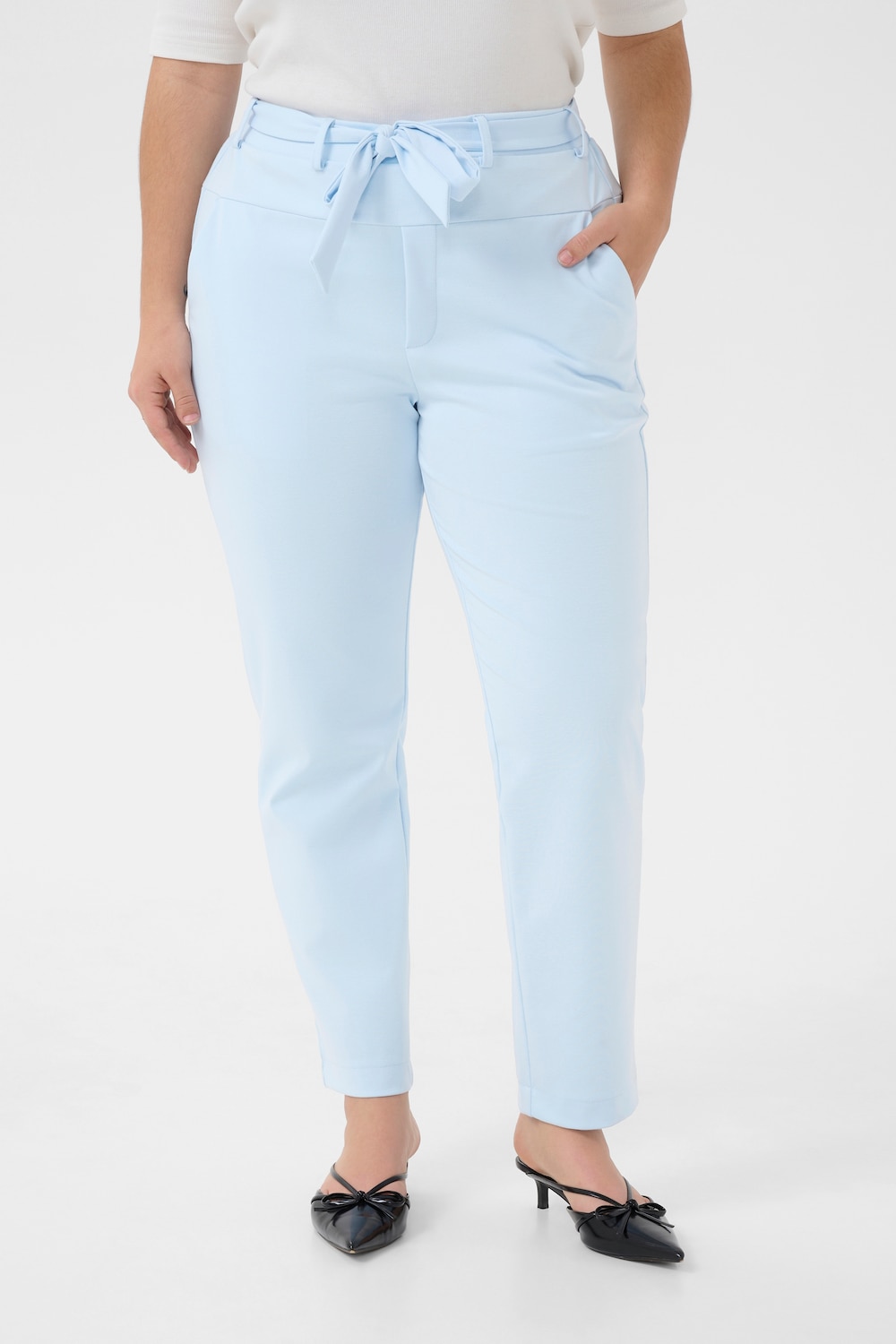 Große Größen Strickhose Regular fit, Damen, türkis, Größe: 3XL, Polyester/Viskose, Happy Size DE Women von KAFFE Curve