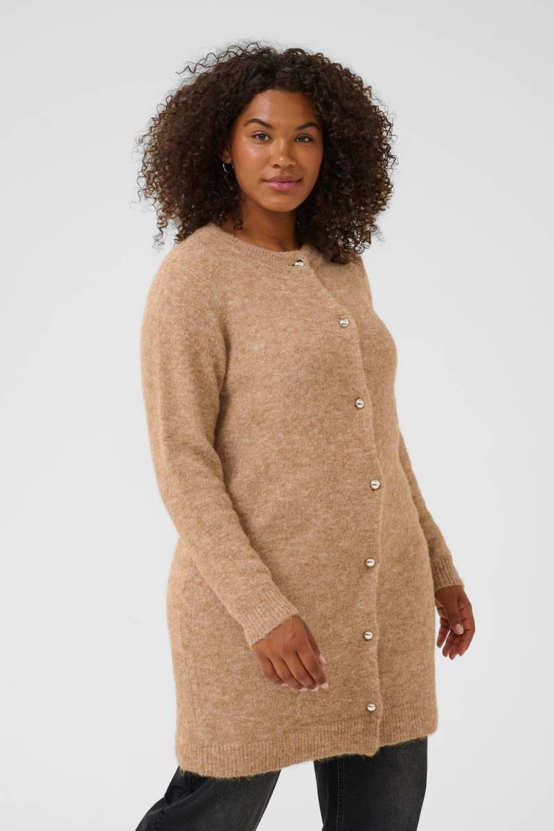 Große Größen Strickjacke Loose fit, Damen, braun, Größe: L, Polyester/Nylon, Happy Size DE Women von KAFFE Curve