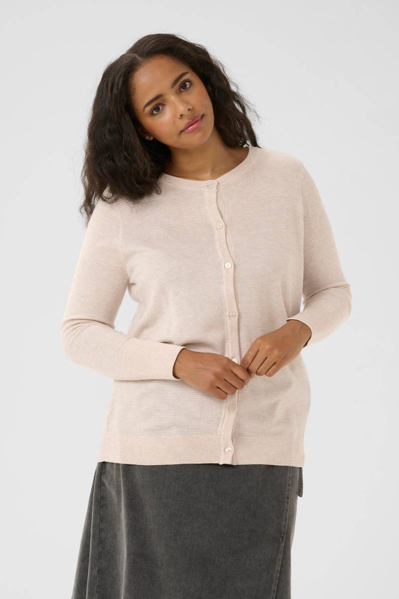 Große Größen Strickjacke Regular fit, Damen, beige, Größe: 3XL, Synthetische Fasern/Viskose, Happy Size DE Women von KAFFE Curve