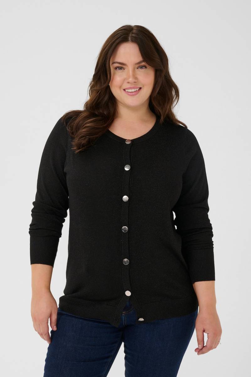 Große Größen Strickjacke Regular fit, Damen, schwarz, Größe: L, Viskose/Nylon/Polyester, Happy Size DE Women Große Größen Strickjacke Regular fit, Damen, schwarz, Größe: L, Viskose/Nylon/Polyester, Happy Size DE Women von KAFFE Curve