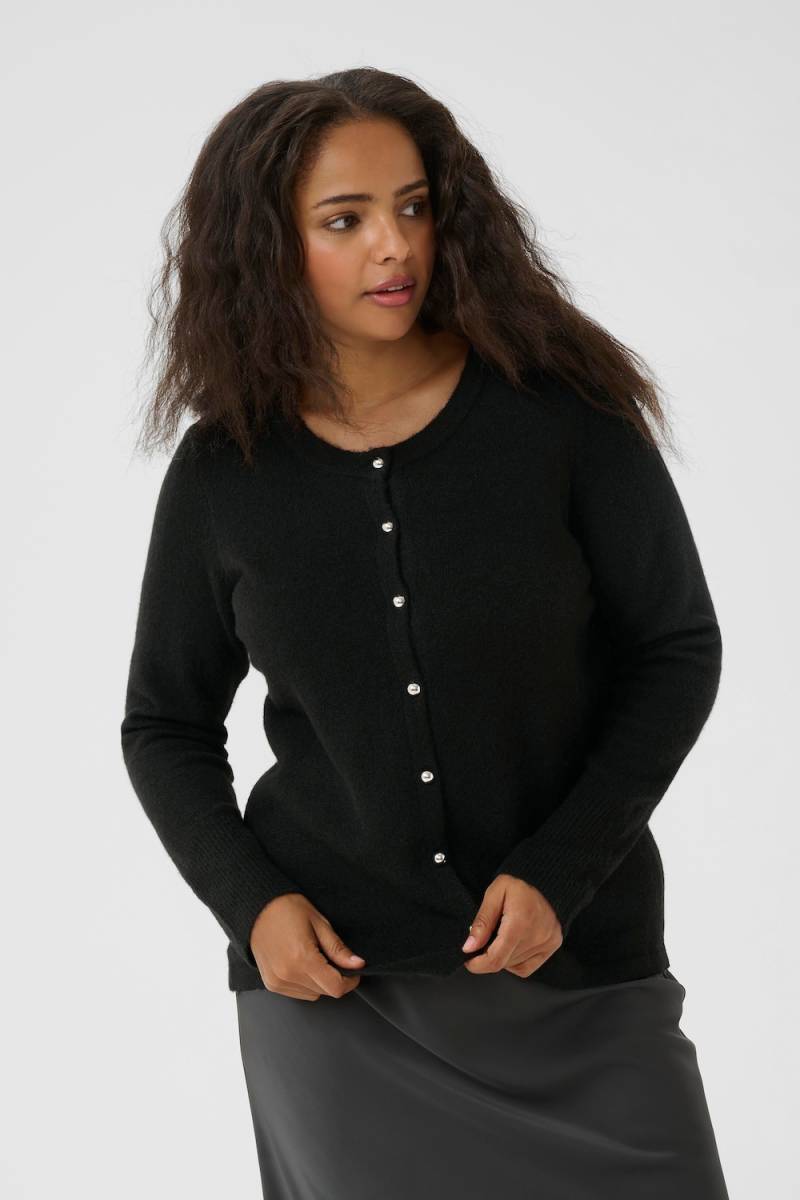 Große Größen Strickjacke Regular fit, Damen, schwarz, Größe: XXL, Polyester/Synthetische Fasern/Nylon, Happy Size DE Women von KAFFE Curve