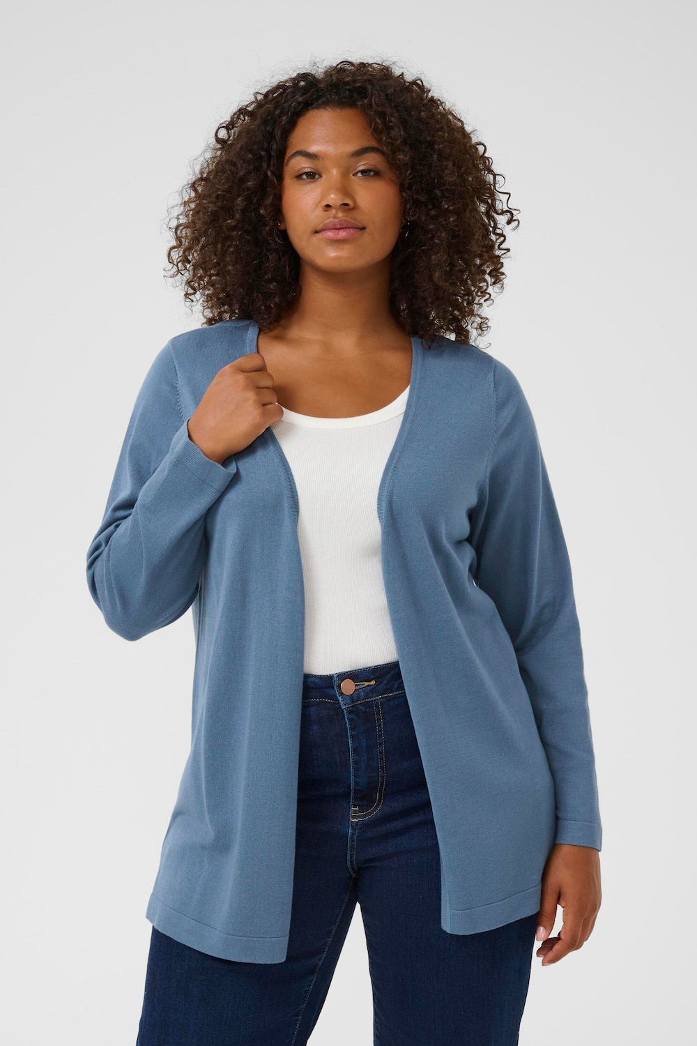 Große Größen Strickjacke Regular fit, Damen, türkis, Größe: XXL, Viskose/Nylon, Happy Size DE Women Große Größen Strickjacke Regular fit, Damen, türkis, Größe: XXL, Viskose/Nylon, Happy Size DE Women von KAFFE Curve