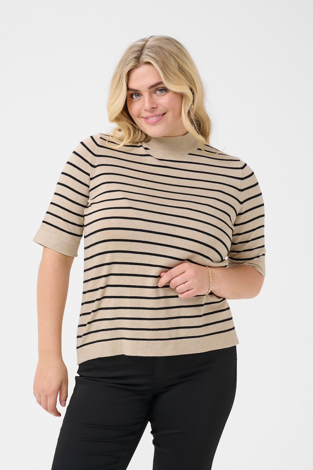 Große Größen Strickpullover Loose fit, Damen, braun, Größe: XL, Viskose/Nylon, Happy Size DE Women von KAFFE Curve