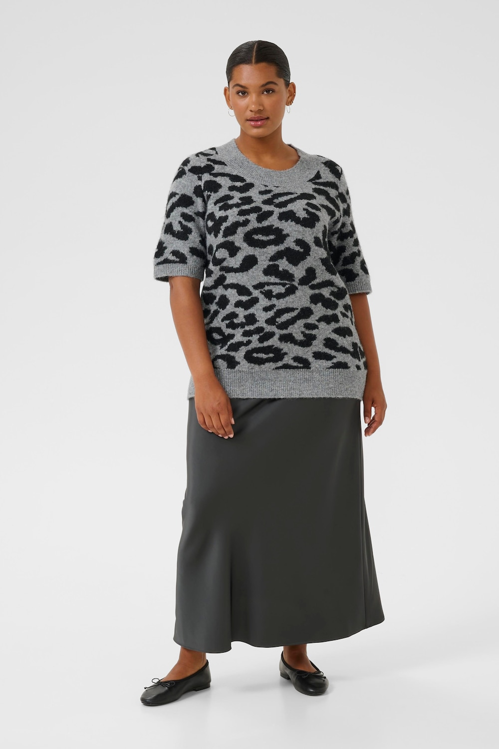 Große Größen Strickpullover Loose fit, Damen, grau, Größe: XXL, Polyester/Synthetische Fasern, Happy Size DE Women von KAFFE Curve
