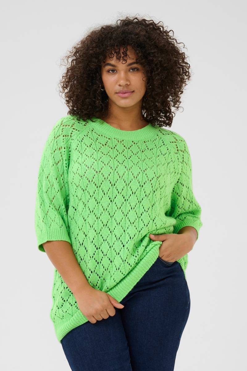 Große Größen Strickpullover Loose fit, Damen, grün, Größe: XL, Baumwolle/Synthetische Fasern, Happy Size DE Women von KAFFE Curve