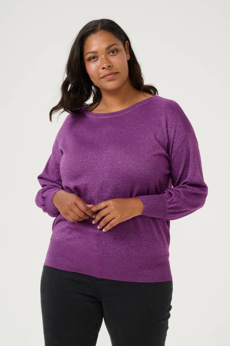 Große Größen Strickpullover Loose fit, Damen, lila, Größe: 3XL, Viskose/Nylon/Polyester, Happy Size DE Women von KAFFE Curve