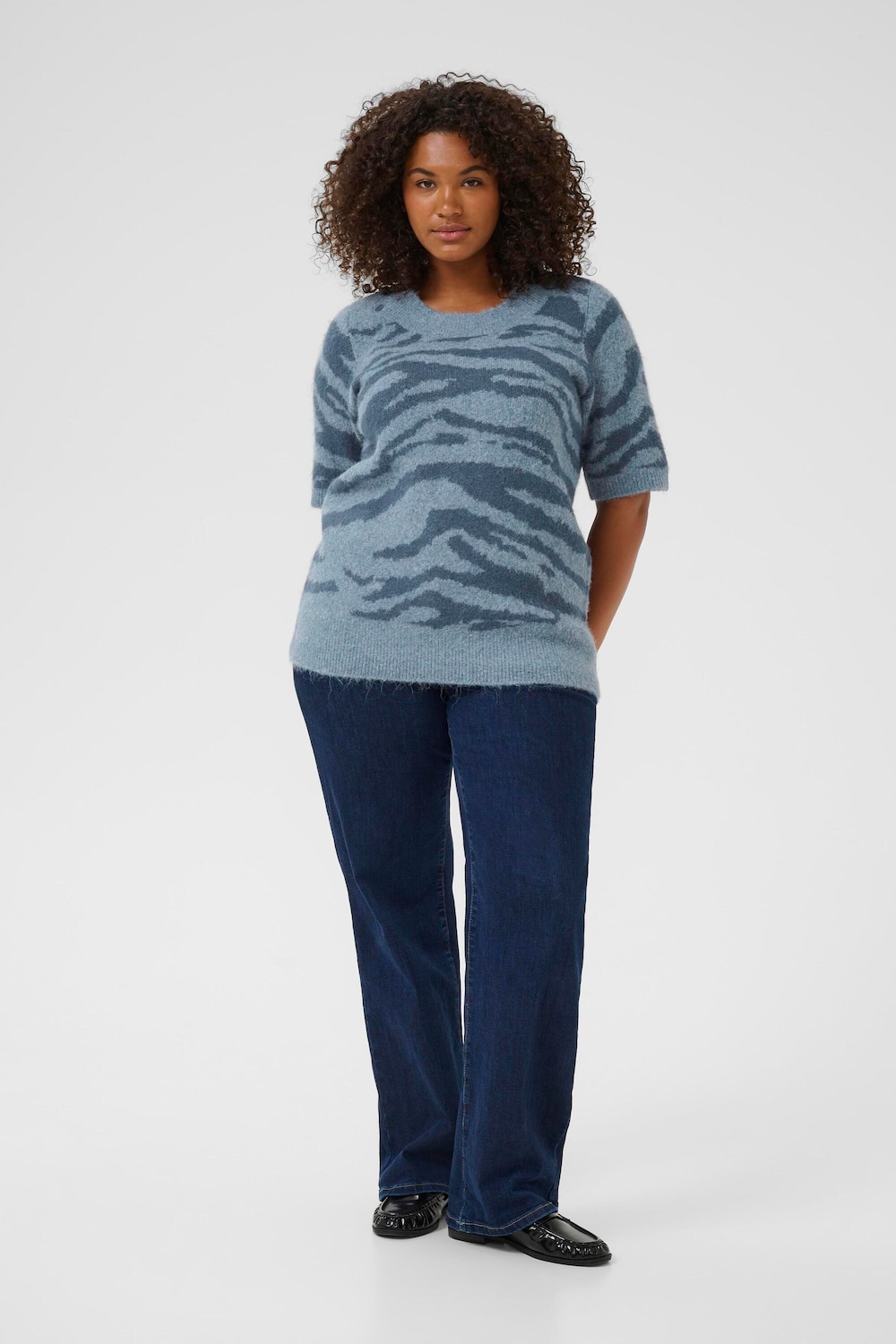 Große Größen Strickpullover Loose fit, Damen, türkis, Größe: L, Polyester/Synthetische Fasern, Happy Size DE Women Große Größen Strickpullover Loose fit, Damen, türkis, Größe: L, Polyester/Synthetische Fasern, Happy Size DE Women von KAFFE Curve
