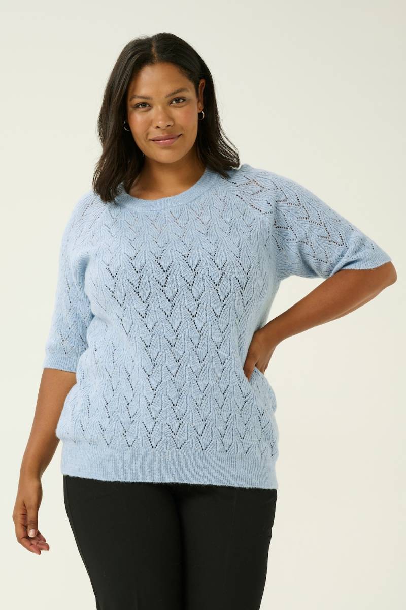 Große Größen Strickpullover Loose fit, Damen, türkis, Größe: XL, Polyester/Synthetische Fasern, Happy Size DE Women von KAFFE Curve