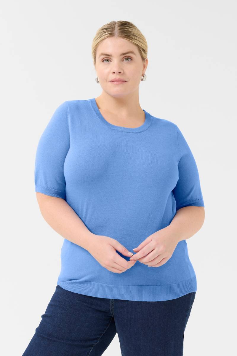 Große Größen Strickpullover Regular fit, Damen, blau, Größe: L, Viskose/Nylon, Happy Size DE Women von KAFFE Curve