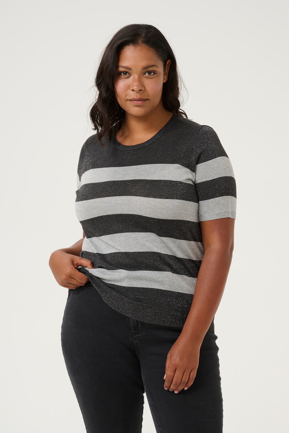 Große Größen Strickpullover Regular fit, Damen, braun, Größe: XL, Synthetische Fasern/Viskose/Polyester, Happy Size DE Women von KAFFE Curve